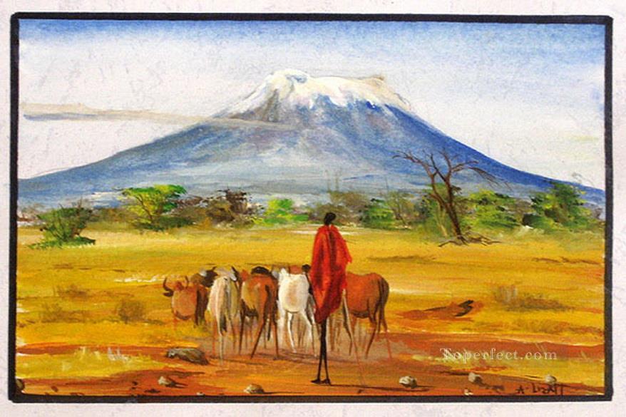 Au pied du Kilimandjaro de l’Afrique Peintures à l'huile